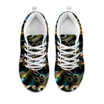 Steampunk Cogs And Gears Print White Sneakers