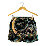 Steampunk Cogs And Gears Print Women's Shorts