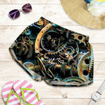 Steampunk Cogs And Gears Print Women's Shorts
