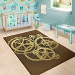 Steampunk Cogwheels Print Area Rug