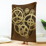 Steampunk Cogwheels Print Blanket