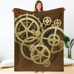 Steampunk Cogwheels Print Blanket
