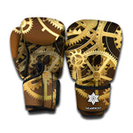Steampunk Cogwheels Print Boxing Gloves