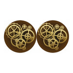 Steampunk Cogwheels Print Car Coasters