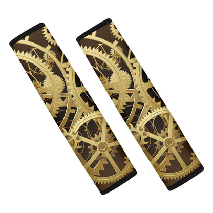 Steampunk Cogwheels Print Car Seat Belt Covers
