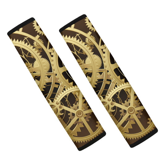 Steampunk Cogwheels Print Car Seat Belt Covers