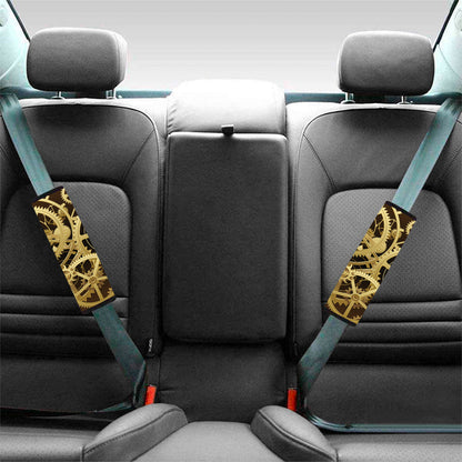 Steampunk Cogwheels Print Car Seat Belt Covers