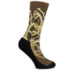 Steampunk Cogwheels Print Crew Socks
