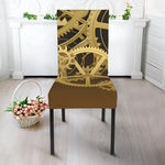 Steampunk Cogwheels Print Dining Chair Slipcover