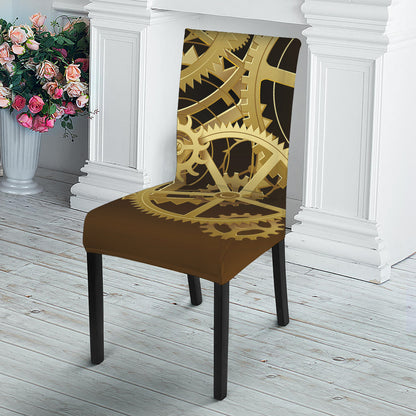 Steampunk Cogwheels Print Dining Chair Slipcover