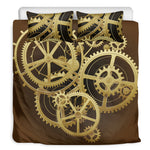 Steampunk Cogwheels Print Duvet Cover Bedding Set