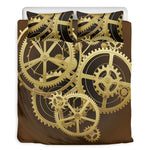 Steampunk Cogwheels Print Duvet Cover Bedding Set