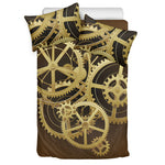 Steampunk Cogwheels Print Duvet Cover Bedding Set