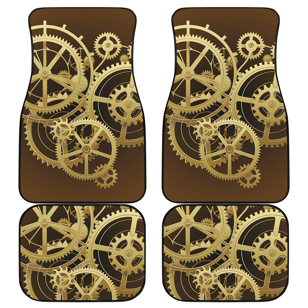 Steampunk Cogwheels Print Front and Back Car Floor Mats