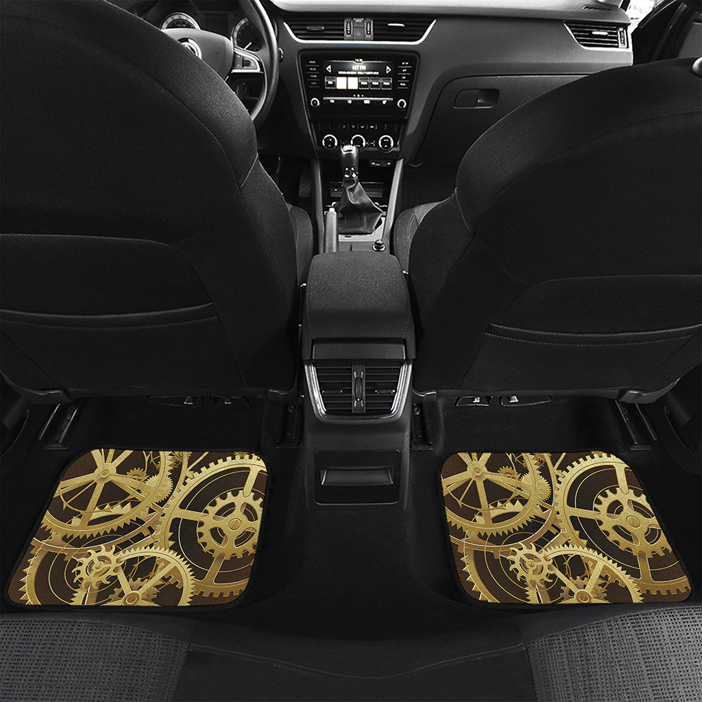 Steampunk Cogwheels Print Front and Back Car Floor Mats