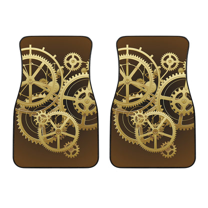 Steampunk Cogwheels Print Front Car Floor Mats