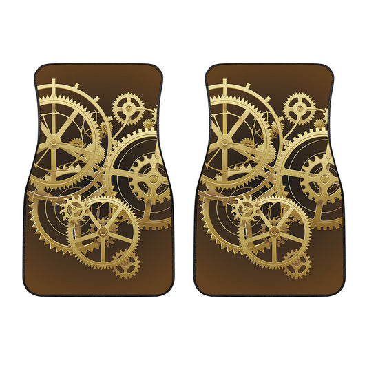Steampunk Cogwheels Print Front Car Floor Mats