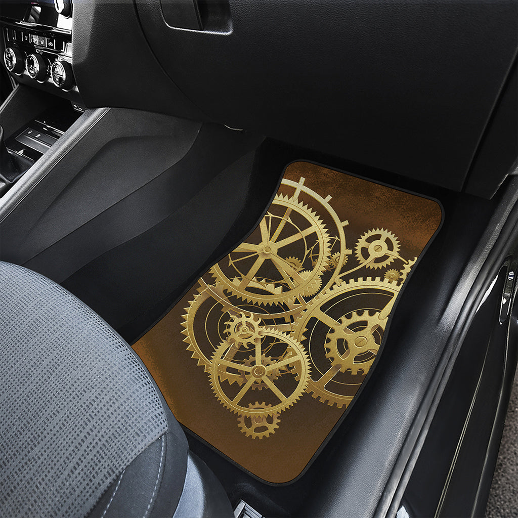 Steampunk Cogwheels Print Front Car Floor Mats