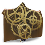 Steampunk Cogwheels Print Hooded Blanket