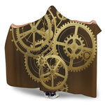 Steampunk Cogwheels Print Hooded Blanket
