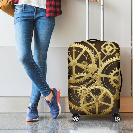 Steampunk Cogwheels Print Luggage Cover