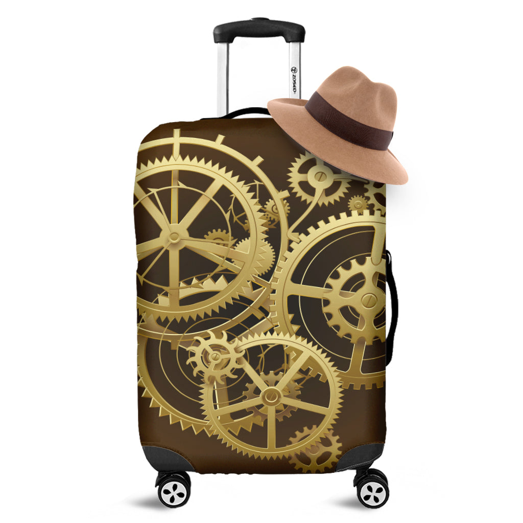 Steampunk Cogwheels Print Luggage Cover
