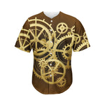 Steampunk Cogwheels Print Men's Baseball Jersey