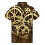 Steampunk Cogwheels Print Men's Short Sleeve Shirt