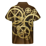 Steampunk Cogwheels Print Men's Short Sleeve Shirt