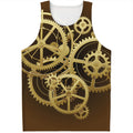 Steampunk Cogwheels Print Men's Tank Top