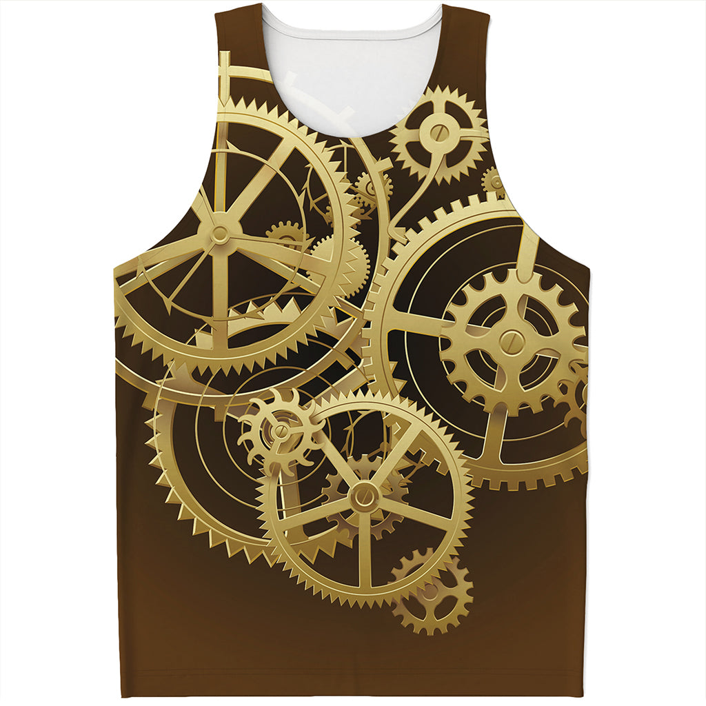 Steampunk Cogwheels Print Men's Tank Top
