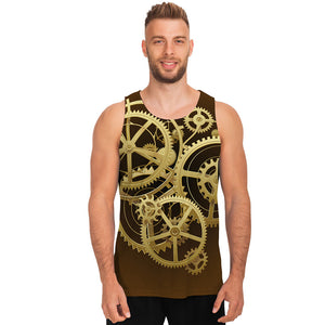 Steampunk Cogwheels Print Men's Tank Top