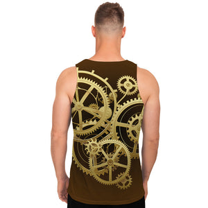 Steampunk Cogwheels Print Men's Tank Top