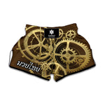 Steampunk Cogwheels Print Muay Thai Boxing Shorts