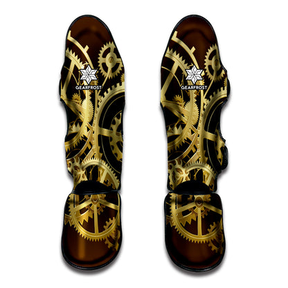Steampunk Cogwheels Print Muay Thai Shin Guard