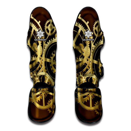 Steampunk Cogwheels Print Muay Thai Shin Guard