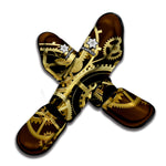 Steampunk Cogwheels Print Muay Thai Shin Guard