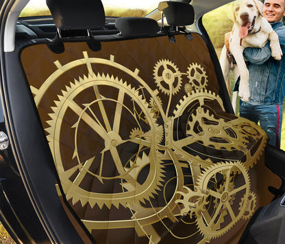 Steampunk Cogwheels Print Pet Car Back Seat Cover
