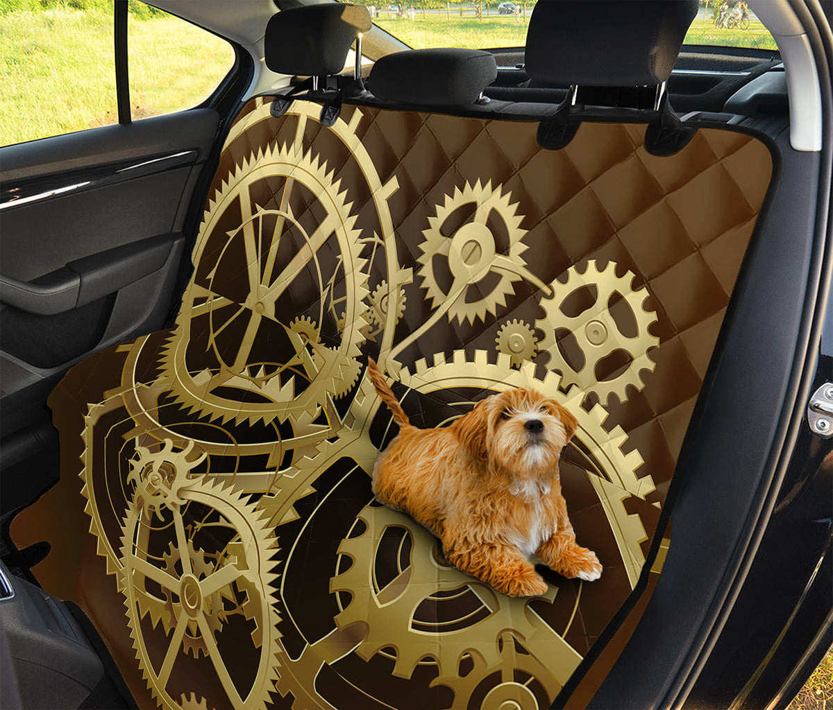 Steampunk Cogwheels Print Pet Car Back Seat Cover