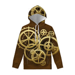 Steampunk Cogwheels Print Pullover Hoodie