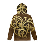 Steampunk Cogwheels Print Pullover Hoodie