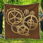 Steampunk Cogwheels Print Quilt