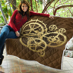 Steampunk Cogwheels Print Quilt