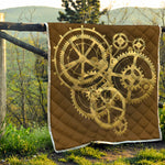 Steampunk Cogwheels Print Quilt