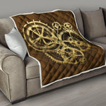 Steampunk Cogwheels Print Quilt