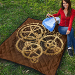Steampunk Cogwheels Print Quilt