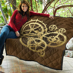 Steampunk Cogwheels Print Quilt