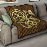 Steampunk Cogwheels Print Quilt