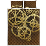 Steampunk Cogwheels Print Quilt Bed Set