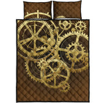 Steampunk Cogwheels Print Quilt Bed Set
